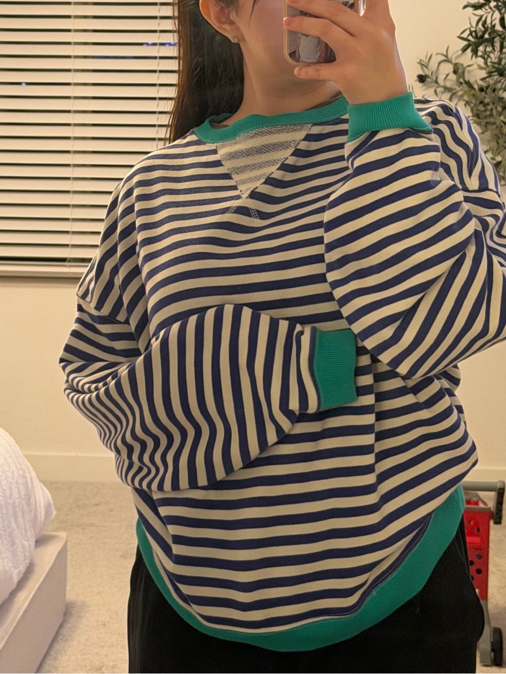 FREE PEOPLE Striped Crewneck Sweater